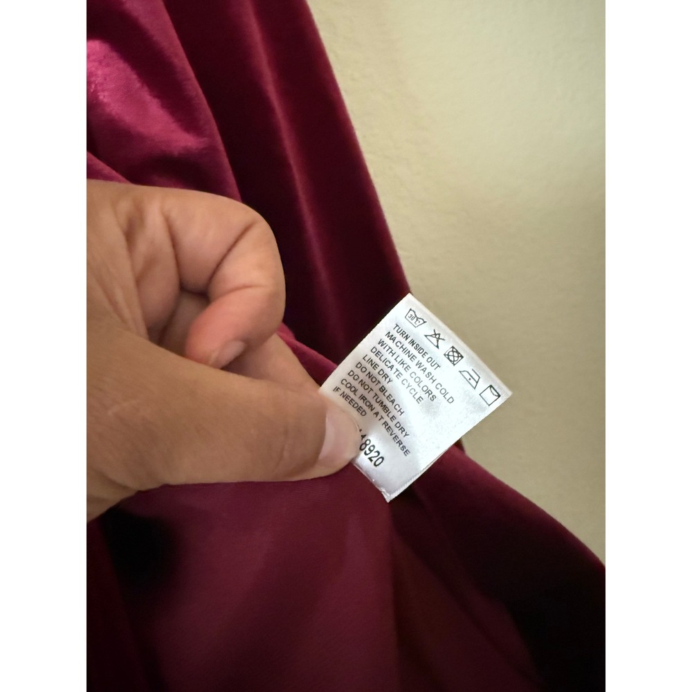 Lucy Paris Womens Burgundy Velvet Single Button Blazer Jacket Wine Red Size M - Picture 6 of 6